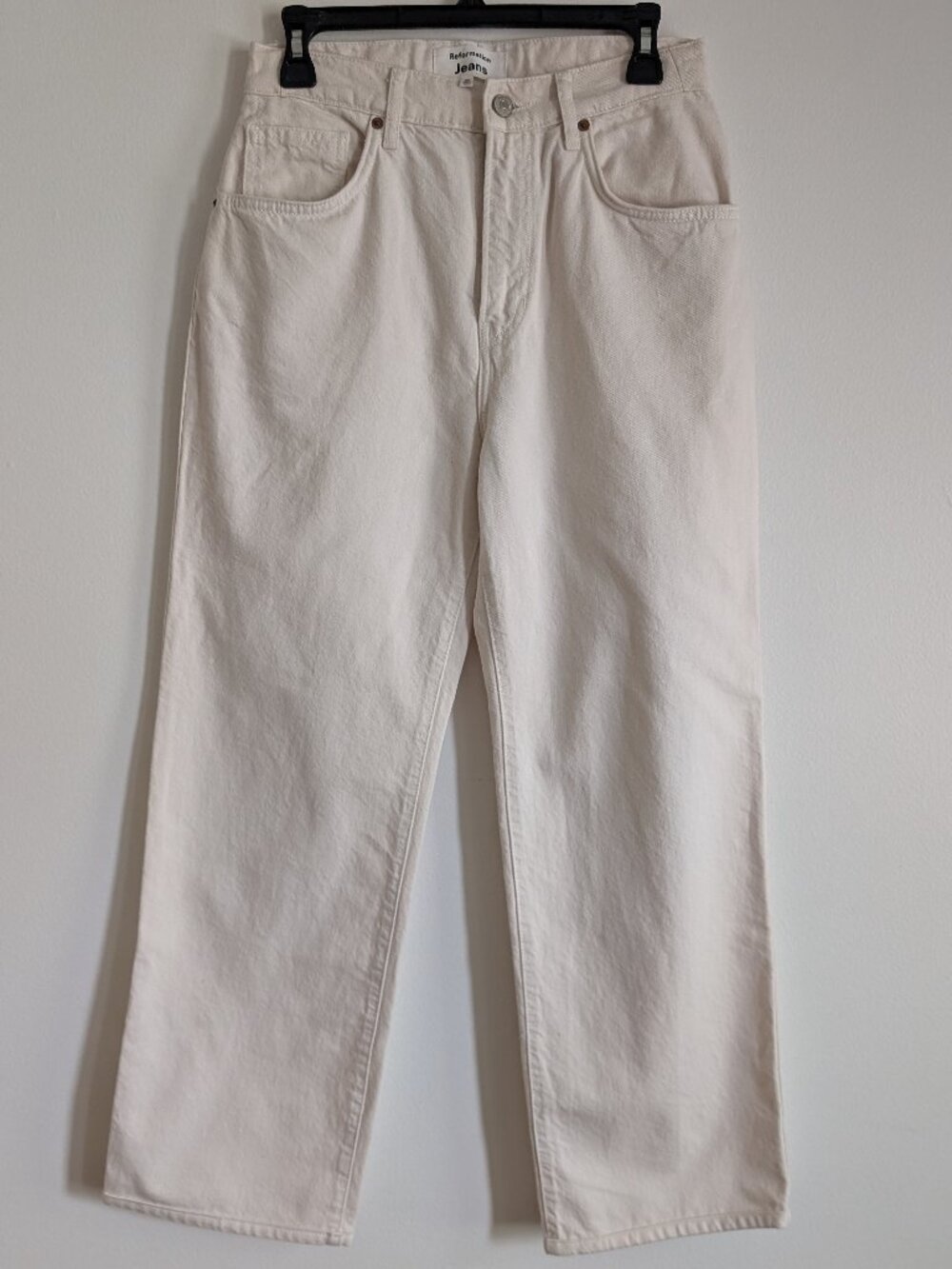 Reformation white jeans